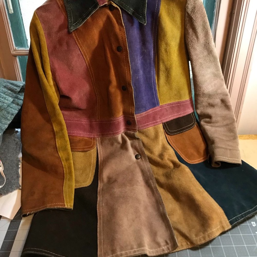 Vintage Patchwork Suede Coat